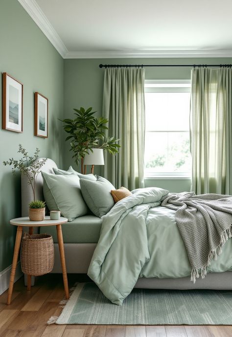 Sage Green Farmhouse Bedroom Sage Bed Set, Sage And Cream Bedding Queen, Bed Spreads Sage Green, Sage Green Bedding King Luxury, Sage Green Farmhouse Bedroom, Green Farmhouse Bedroom, Sage Greeb Bedding, Sage Green Farmhouse, Sage Green Bedroom Ideas