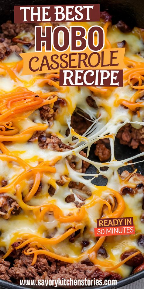 Try this cozy ground beef hobo casserole for an easy, hearty meal! It’s a perfect one-pot dish for busy nights that’s both filling and budget-friendly. Save for quick dinner inspiration! Casserole Ground Beef, Hobo Casserole, Comfort Food Recipes Casseroles, Ground Beef Crockpot Recipes, Hobo Dinners, Easy Cheap Dinner Recipes, Ground Beef Recipe, Easy Cheap Dinners, Dinner Meal Prep