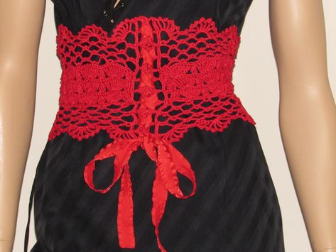 Red Underbust Crochet Corset Belt Women Wide Lace Belt Handmade Boho Wedding Accessories Victorian Inspired Corset Lace Belt Gift For Her Crochet Waist Belt, Crochet Corset Belt, Crafting Witch, Crochet Corset, Boho Wedding Accessories, Lace Belt, Wedding Sash Belt, Belt Women, Cosplay Accessories