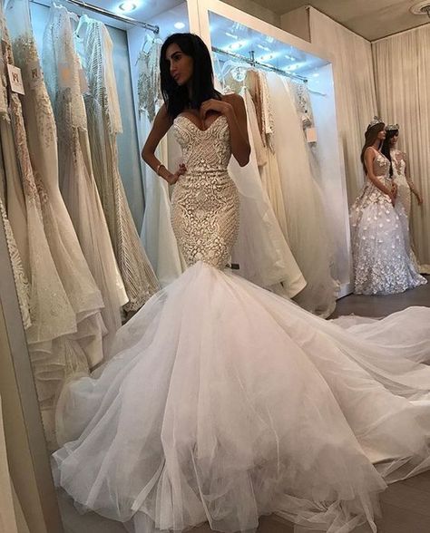 Wedding Dresses Trumpet, Trumpet Wedding Dress Lace, For Wedding Dresses, Bridal Gowns Mermaid, Trumpet Wedding Dress, Ideas For Wedding, Gorgeous Wedding Dress, Tulle Wedding, Tulle Wedding Dress