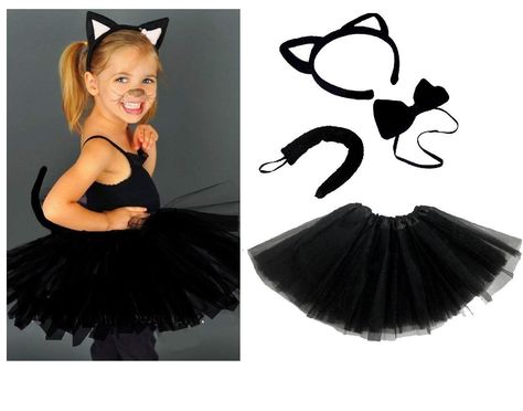 Black Cat Fancy Dress, Cat Fancy Dress, Costumes Homemade, Witch Fancy Dress, Cat Costume Kids, Fancy Dress Halloween, Costume Tutu, Fancy Dress Halloween Costumes, Halloween Costume Mask