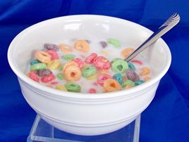 Cereal Bowl--Fruitloops Remembering Grandma, Fruit Loops Cereal, Breakfast Plates, Primative Decor, Faux Food, Diy Bowl, Fruit Loops, Breakfast Plate, Nana Gifts