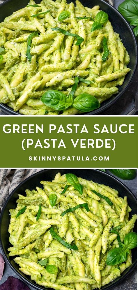 Pasta With Greens, Basil Pasta Sauce Recipes, Pasta With Vegetable Sauce, Green Spinach Pasta, Broccoli Zucchini Pasta, Green Tomato Pasta Sauce Recipes, Green Pesto Pasta Recipes, Cilantro Pasta Sauce, Pasta Sauce Made From Veggies