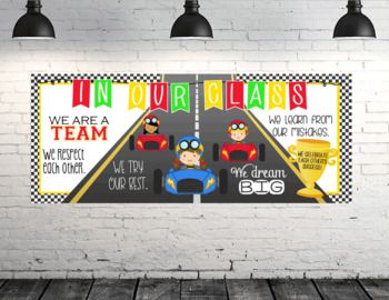 Race Theme Classroom, Race Car Classroom Theme Bulletin Boards, Racing Theme Classroom, Racing Bulletin Board Ideas, Cars Classroom Theme, Car Theme Classroom, Car Classroom Theme, Race Theme, Energy Bus