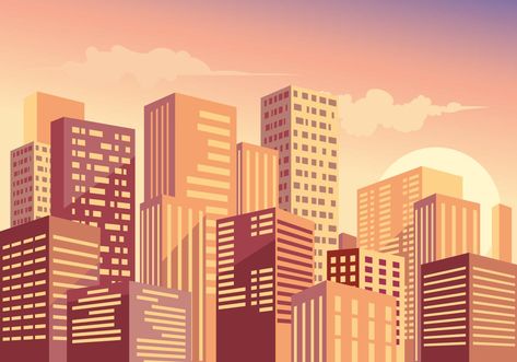 City Background Illustration, City Illustration Art, Cities Illustration, Buildings Illustration, Simpsons Drawings, Bg Design, City Vector, Building Illustration, City Background