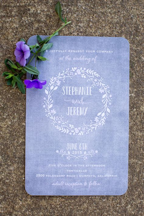 Periwinkle and White Wedding Invitation Murphys California, Sweet 15 Invitations, Periwinkle Wedding, Mountaintop Wedding, Stephanie Johnson, Mountain Top Wedding, Beautiful Bridesmaid Dresses, White Wedding Invitations, Er Nurse