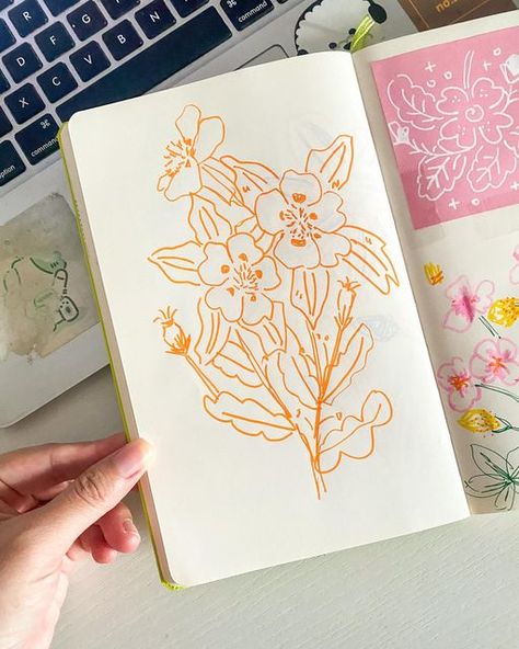 Wendy on Instagram: "I draw what i see I draw based on my mood~   Tools:  @posca_usa paint markers  @moleskine normal blank notebook  These markers can bleed especially they are like paint with super vibrant pigments.  🌱Place something like a mat under a page otherwise i recommend like 300gsm papers and have to wait for the paint to dry before layering.   The notebook i am using feels like 100gsm or less and the paint markers was 'flooding' 😗  #sketching #sketchbook #sketchbookart #sketchbookdrawing #drawing #doodle #doodleart #posca #poscamarkers #poscapens #moleskine #sketchbookspread" Marker Doodles Ideas, Blank Notebook Ideas, Pen Drawing Ideas, Sketching References, Design Exploration, Pen Drawings, Draw Ideas, Blank Notebook, My Mood