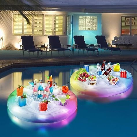 Amazon.com: Brillihood Inflatable Drink Holder with RGB Fairy Lights, LED Color Changing Floating Beverage Fruit Serving Bar, Hot Tub/Swimming Pool Drink Floats for Adults, Float Party Accessories : Patio, Lawn & Garden Swimming Pools Drank, Serving Bar, Fruit Serving, Lights Led, Color Changing Led, Drink Holder, Party Accessories, Lawn Garden, Led Color