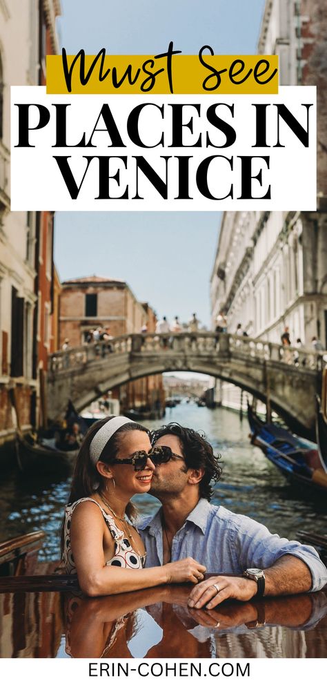 Posing in Venice with text that says must see places in Venice. Venice Things To Do, Venice Itinerary, Venice Attractions, Venice Food, Venice Travel Guide, Visit Venice, Rialto Bridge, Venice Travel, Grand Canal