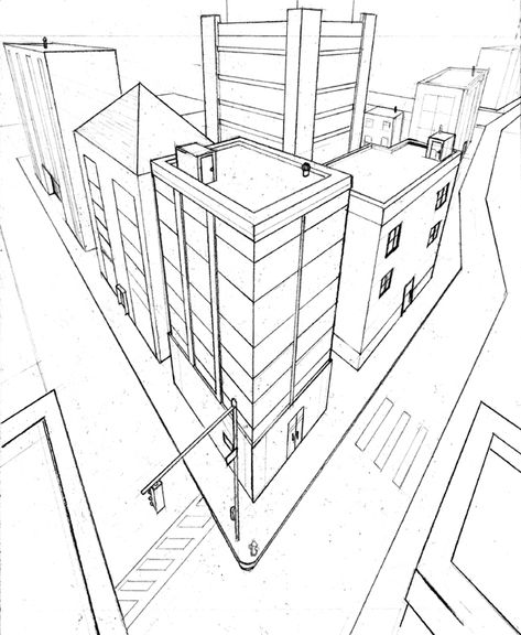 3 Point Perspective Drawing, Learning Perspective, Linear Perspective Drawing, Perspective Landscape, Landscape Perspective, 2 Point Perspective Drawing, Perspective Architecture, Three Point Perspective, 3 Point Perspective