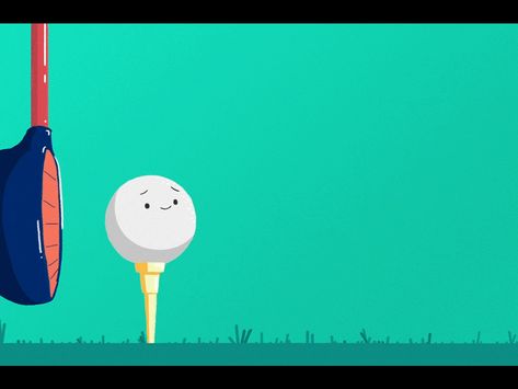 Ball Character, Character Animation Gif, Ball Animation Tutorial, Golf Animation, Throwing Ball Animation, Golf Character Design, Ball Animation, Cartoon Golf Course, Walking Animation