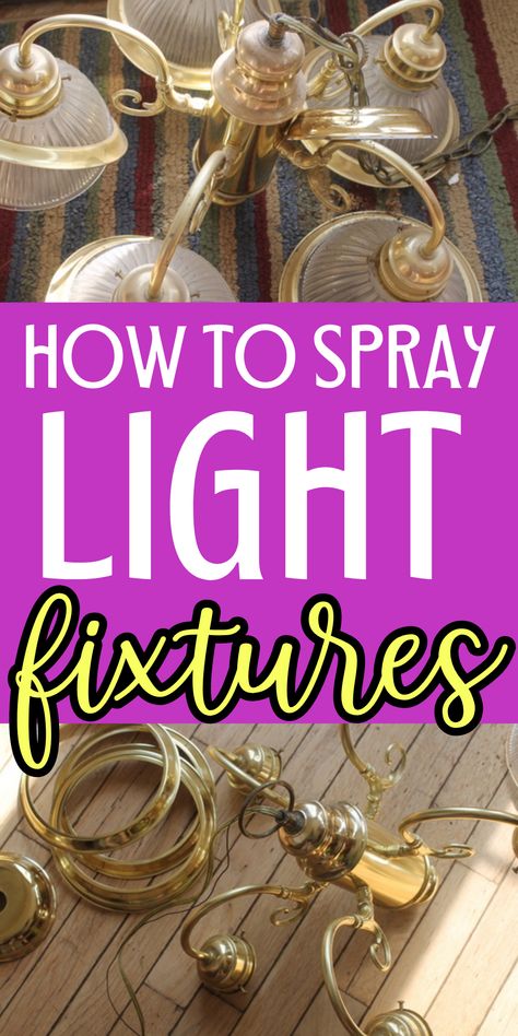 Upcycled Light Fixtures, Repurpose Light Fixture, Paint Light Fixture, Painted Light Fixtures, Spray Painting Light Fixtures, Light Fixture Diy, Decorating With Lights, Change Light Fixture, Silver Light Fixture