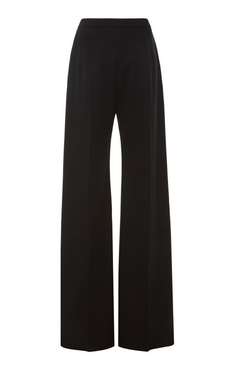 Black Formal Pants, Black Wide Pants, Elegant Black Pants, Aesthetic Clothes Png, Pants Png, Png Clothes, Outfit Png, Wool Crepe, Brandon Maxwell