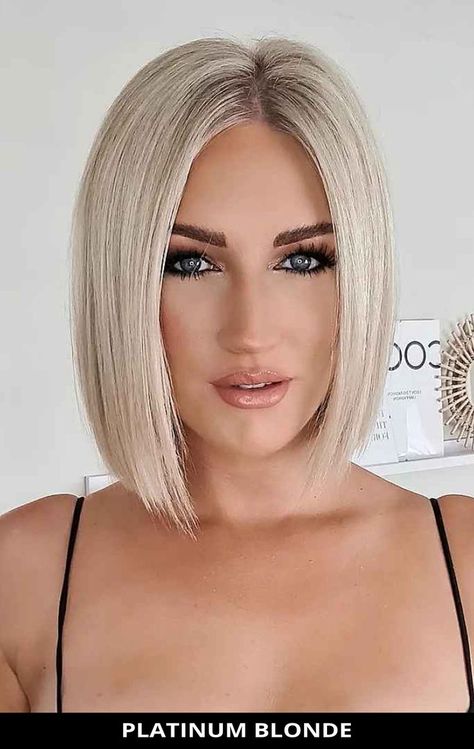 At your next hair appointment, ask for this fashionable platinum blonde for the makeover you've been wanting! See what stylists are saying about this look and the rest of these 22 most flattering blonde bob hairstyles & blonde lobs for 2025. // Photo Credit: @struss_roserussell on Instagram Bob Hairstyles Blonde, Edgy Blonde Hair, Latest Bob Hairstyles, Hairstyles Blonde, Grey Hair Inspiration, Blonde Bob Hairstyles, Pinterest Hair, Hair Appointment, Short Hair Tutorial