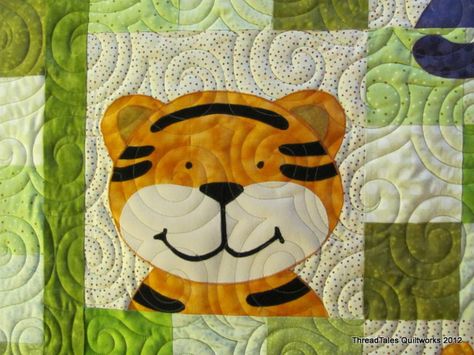 Tiger quilt Tiger Quilt, Scrap Crafts, Tiger Applique, Tiger Baby, Sew Baby, Scrap Fabric Crafts, Baby Quilt Patterns, Childrens Quilts, Applique Quilt