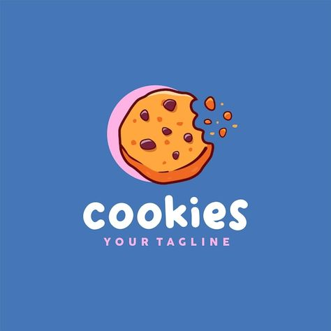 Cookie Logo Design Ideas, Cookie Vector, Cookies Branding, Logo With A, School Work, Vector Logo, Premium Vector, Cookie Recipes, Graphic Resources