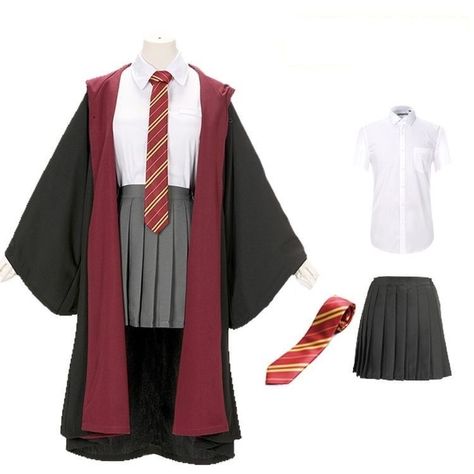 Gryffindor Costume Women, Harry Potter Uniform, Gryffindor Uniform, Gryffindor Outfit, Hogwarts Uniform, Stile Harry Potter, Hogwarts Outfits, Harry Potter Cosplay, Harry Potter Costume