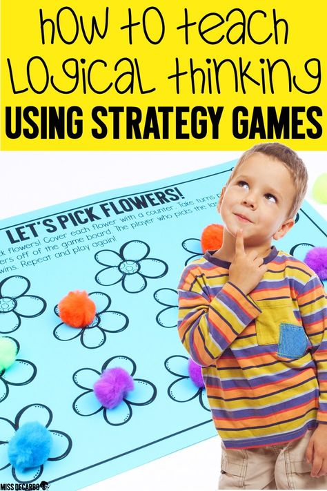 Logical thinking is such an IMPORTANT skill for a child to master. This blog post teaches you how to teach logical thinking in the classroom while having fun! It includes tons of games and photographs to help your students gain essential problem solving skills and strategy skills. Great for math, math centers, small group math, and partner games! Creative Problem Solving Activities, University Application, Homeschool Games, Logic Problems, College Essay Examples, Teaching Critical Thinking, Thinking Games, Brain Based Learning, Application Essay