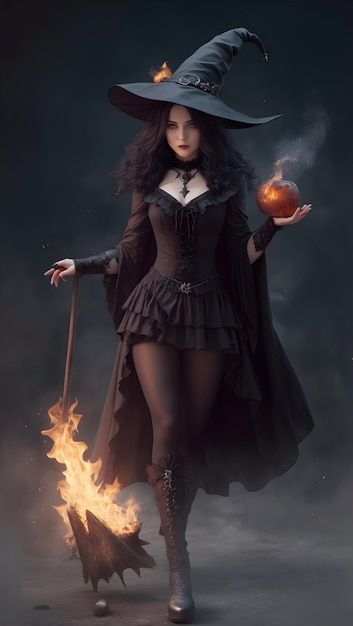 Photo witch fullbody | Premium Photo #Freepik #photo Music Witch, Witch Pictures, Evil Girl, Fantasy Witch, Mythical Creatures Fantasy, Dark Witch, Beautiful Witch, Moon Witch, Cute Fantasy Creatures