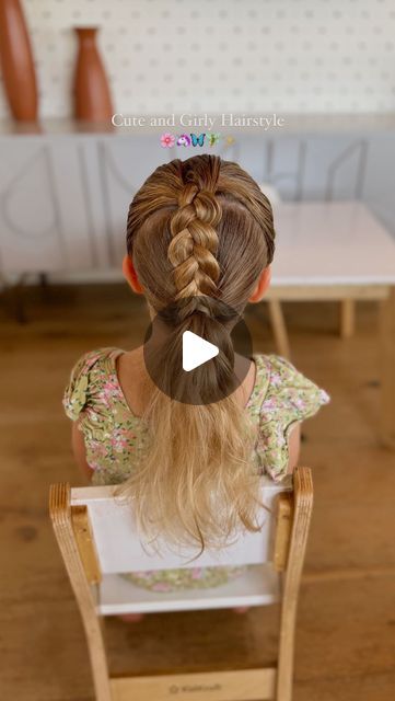 Camilla Thurman on Instagram: "It’s the weekend friends!! I love this cute & girly braided ponytail 🌸🦄🦋🧚✨ It’s super easy and surprisingly fast. Another bonus!   Comment GIRLY and I will send you a DM to shop all our favorite hair products we used.   #girlshair #girlshairstyles #girly #girlshairstyle #cutehair #fasthair #fasthairstyle #braided #braidedhair #braidedponytail #braidedponytails #braidedpony #girlhair #girlhairstyle #girlhairstyles #tiktokhair #tiktokhairstyles #hairtutorial" Little White Girl Braid Styles Ponytail, Easy Girly Hairstyles, Kids Hair Updos Easy, Cute Ponytails For Kids, Back To School Hairstyles Braids Kids, Easy Ponytail Hairstyles For Kids, Kid Ponytail Styles, Girls Ponytail Hairstyles Kids, Kids French Braids