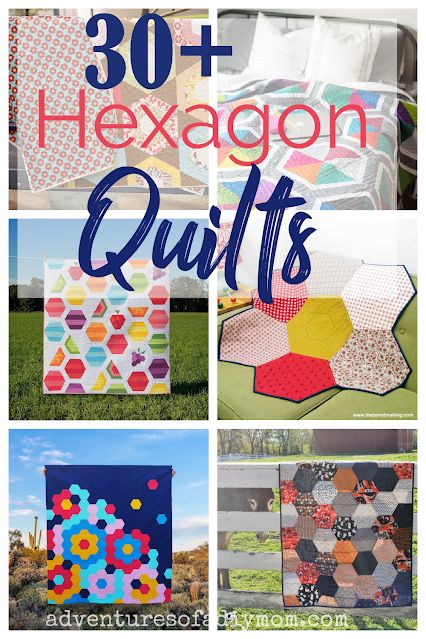 30+ Hexagon quilts to make using a variety of techniques. Hexagon Quilt Patterns, Quilts To Make, Hexie Projects, Hexie Patterns, Hexie Quilts Patterns, Hexagon Quilt Pattern, Hexagon Patchwork, Hexagon Quilts, Hexie Quilt