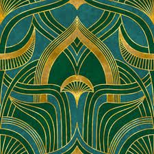 Premium Vector | Artistic seamless pattern in art deco style with asian tuch. luxury elegant 1920s design for textil Art Nouveau Mid Century Modern, Art Nuevo Wallpaper, Art Nuevo Pattern, Art Neauveau Wallpaper, Art Nouveau Color Palette, Fantasy Bar, Art Nouveau Design Pattern, Blue And Gold Art, Art Nouveau Peacock