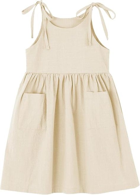 Amazon.com: Cyolonni Toddler Baby Girl Cotton Linen Dress Bow Straps Sleeveless Casual Beach Sundress: Clothing, Shoes & Jewelry Dress Bow Straps, Girls Beach Dress, Toddler Sun Dress, Toddler Summer Dresses, Bow Straps, Beach Sundress, Girls Sundress, Casual Sundress, Dress Bow