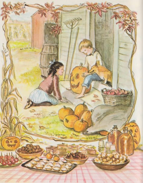 Old Time Halloween, Living With The Land, Illustrated Animals, Tasha Tudor, Magical Pictures, Wild Herbs, Herbs And Flowers, Storybook Characters, Autumn Illustration