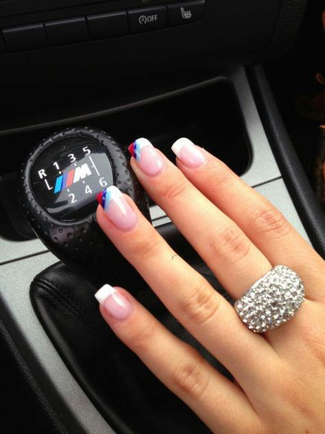 . Bmw Nails Design, Racing Nails, Bmw Nails, Nails 2016, Quill And Ink, Bmw Girl, Short Nail Designs, Womens Nails, Bling Nails