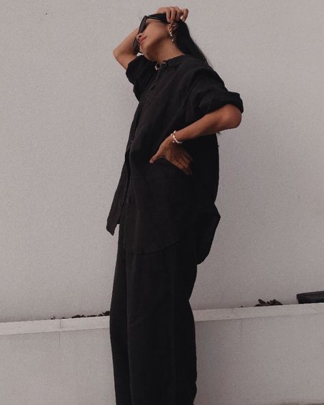 Introduce some relax feels into your day-to-day lineup with our Noir Linen collection. @dear_my_loves_ wearing our Noir Oversized Shirt & Relax Wide-leg linen pant 🖤 #mossmoment Oversize Linen Shirt, Oversized Linen Shirt, Linen Pant, Linen Collection, Dear Me, Wide Leg Linen Pants, July 17, Oversized Shirt, Linen Pants