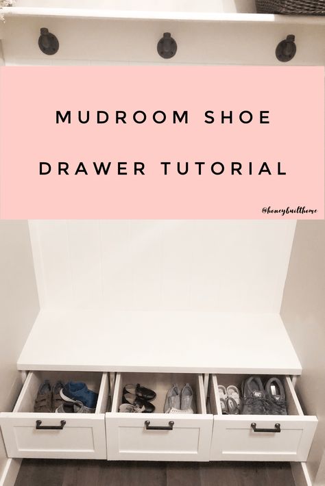 Shoe Drawers, Shoe Organization Small Space, Mudroom Shoe Storage, Shoe Cubbies, Shoe Storage Drawers, Shoe Storage Diy, Shoe Organization Diy, Mudroom Closet, Shoe Drawer