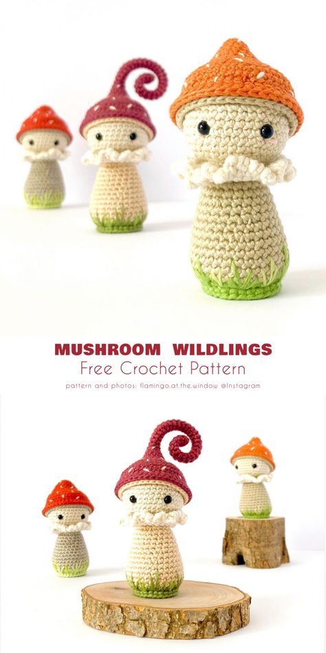 Mushroom And Fairy, Crochet Fairy, Crochet Mushroom, Crochet Animals Free Patterns, Crochet Design Pattern, Crochet Amigurumi Free Patterns, Crochet Amigurumi Free, Crochet Fall, Fun Crochet Projects