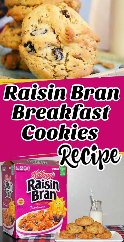 Raisin Bran, Bran Muffin Recipes, Oatmeal Cookies Easy, Raisin Recipes, Cereal Cookies, Breakfast Cookie Recipe, Cookies Healthy, Breakfast Cookies Healthy, Oatmeal Raisin Cookies