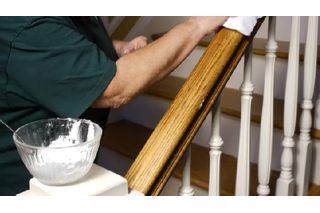 Wooden handrails can develop a sticky texture--from dirty hands, body oils, and even the wrong cleaning products. Since the stair handrails are used nearly every time a person goes up or down, it's important to keep them clean and free of any texture that would cause a person to avoid them. Cleaning sticky residue off of the handrails is fairly... Wood Stair Handrail, Wood Banister, Homemade Toilet Cleaner, Clean Wood, Hardwood Floor Cleaner, Cleaning Painted Walls, Stair Handrail, Glass Cooktop, Deep Cleaning Tips