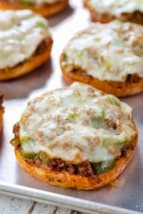 Philly Cheesesteak Sloppy Joes + VIDEO! (How to Make Ahead/Freeze) Philly Cheese Steak Sloppy Joes, Cheese Steak Sloppy Joes, Cheesesteak Sloppy Joes, Philly Cheesesteak Sloppy Joes, Sloppy Joes Sandwich, Cheesesteak Sandwich, Bourbon Chicken Recipe, Chicken Philly, Philly Cheese Steak Sliders