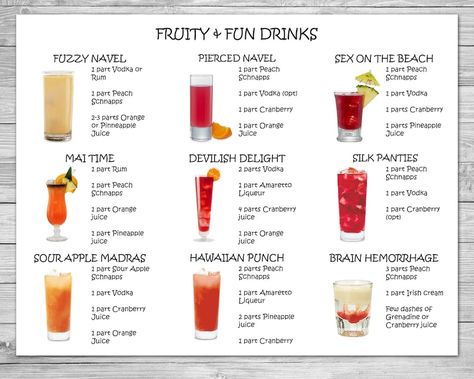 Printable Drink Specials Recipe Cards | Etsy Ade Drink Recipe, Drink Menu Ideas, Birthday Potluck, Drink Recipe Cards, Peach Rum, Party Juice, Wedding Alcohol, Iced Tea Cocktails, 21 Bday