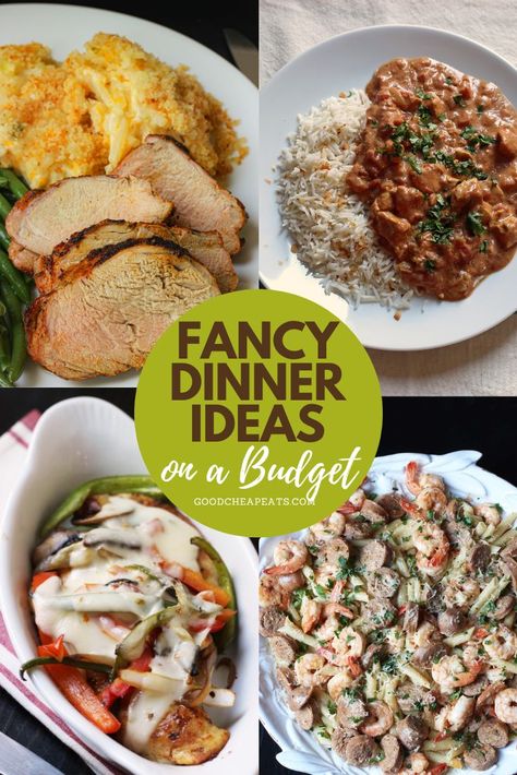 Fancy Looking Dinner, Easy Fancy Meals Dinners, Cheap Gourmet Recipes, Cheap Fancy Dinner For Two, Fancy Dinner For One, Gourmet On A Budget, Cheap Fancy Meals, Quick Dinner Party Ideas, Dinner Specials Restaurant