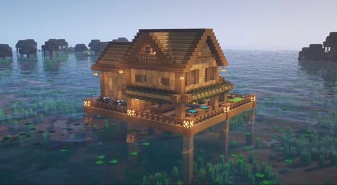 How to build a lake house in Minecraft. Java 1.16.3 (I did not make this tutorial) Minecraft Water House, Minecraft Lake House, Minecraft Lake, Chalet Minecraft, House In Minecraft, Minecraft Java, Rumah Minecraft Sederhana, Minecraft Pictures, Minecraft Cottage