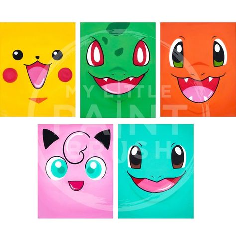 Painting on canvas for kids! Pokeman character fan art! Digital Art Tutorial Beginner, Pokemon Painting, Kids Art Class, Creative Class, Paint Night, Easels, Creative Skills, Painting Class, Online Painting