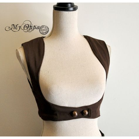 Waistcoat Short Steampunk Underbust Brown ($46) ❤ liked on Polyvore featuring black, outerwear and women's clothing Corset Outfit Goth, Underbust Corset Outfit, Underbust Vest, Waistcoat Pattern, Tailoring Classes, Corset Outfit, Corset Fashion, Underbust Corset, Sewing Design