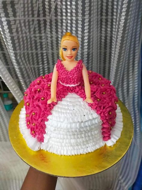 Doll Cake Design Simple, Barbie Doll Cake Ideas, Doll Cake Design, Barbie Cake Designs, Doll Cake Designs, Car Cake Tutorial, Princess Doll Cake, Barbie Doll Cake, Bible Cake