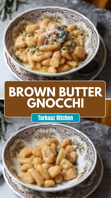 Turkuaz Kitchen Brown Butter Gnocchi Potatoe Gnocchi, Brown Butter Gnocchi, Butter Gnocchi, Kitchen Brown, Parmesan Cheese Potatoes, Gnocchi Recipe, Kitchen Dinner, Potato Ricer, Cheese Potatoes