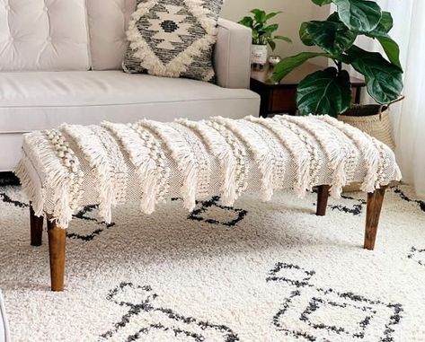 Boho Bench, Cool Beds For Kids, Boho Ottomans, Kids Bed Frames, Moroccan Wedding Blanket, Modern Boho Decor, Wedding Blankets, Moroccan Wedding, Boho Deco