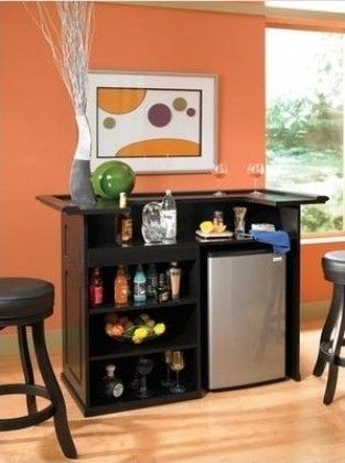 Home Bar Furniture With Fridge - PERFECT! Small Bars For Home, Diy Home Bar, Pub Set, Salon Suites, Pub Table Sets, Small Bar, Bar Fridges, Patio Bar Set, Mini Bars