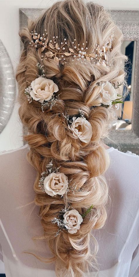 cascading downstyle, boho hairstyle, mermaid braids, Rapunzel braids, boho braids, mermaid downstyle, boho bridal hairstyle, wedding hairstyle Braids Mermaid, Hairstyle Mermaid, Grad Hairstyles, Rapunzel Braid, Mermaid Braids, Hair Down Styles, Graduation Hair, Braids Boho, Chunky Braids