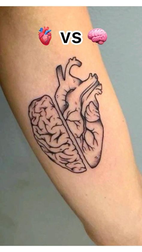 Healthcare Tattoo, Heart Vs Brain, Harry Tattoos, Brain Tattoo, Nurse Tattoo, Tattoo Hand, Tattoo Care, Band Tattoo, Tattoo Supplies