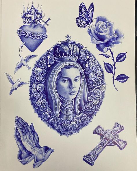 Hezza on Instagram: “Still one of my favourite pieces I’ve drawn.” Ballpoint Pen Tattoo Flash, Latino Tattoos, Apple Blossom Tattoos, Fantastic Tattoo, Jesus Hands, Cowboy Bebop Tattoo, Firefly Tattoo, Statue Tattoo, Chicano Tattoos