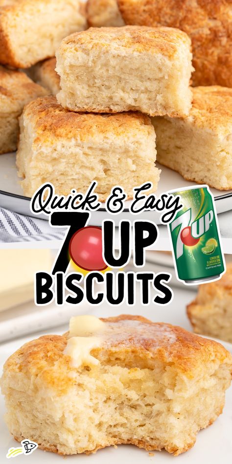 7UP Biscuits Biscuits With Sprite, Seven Up Biscuits, Sprite Biscuits, 7 Up Biscuits, 7up Biscuits, Crockpot Chicken And Gravy, Gluten Free Biscuits, Cheese Biscuits, Bacon Cheddar