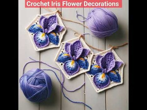 Child Art, Free Coloring Pages, Craft, Clipart, Art Ideas, Gardening at Treehut.in Freeform Crochet Patterns Free Projects, Knitting Motifs, Garden Crochet, Flower Blanket Crochet, Crochet Art Ideas, Crochet Flowers Pattern, Iris Flower Pattern Free, Crochet Flower Free Pattern, Crochet Iris