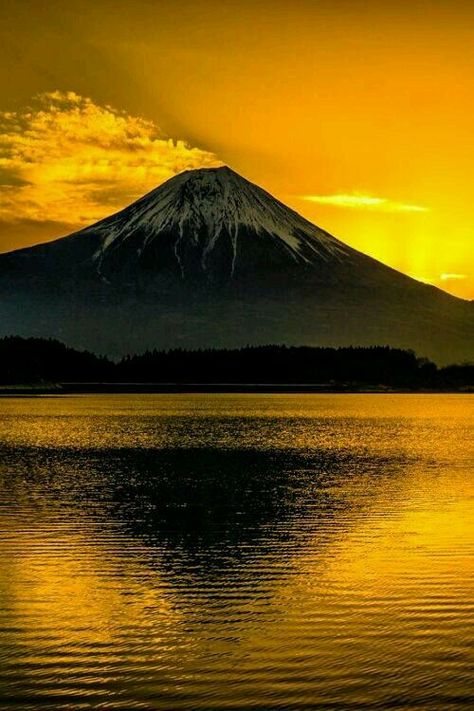 Golden hour over Mt Fuji Japan Gunung Fuji, Fuji Japan, Monte Fuji, Mont Fuji, Mt Fuji, Mount Fuji, Beautiful Sunset, Amazing Nature, Volcano